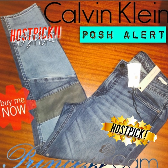 🤩🆕CALVIN KLEIN Skinny Anouk Colorblock Jeans 32 - Picture 6 of 8
